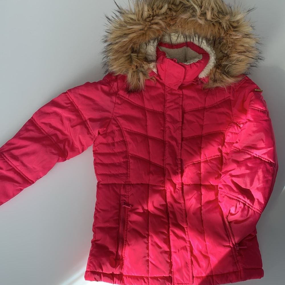 STEVE MADDEN GIRLS PINK PUFFER COAT